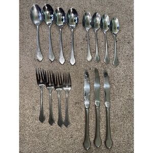 15‎ Pc Oneida Ltd Wm A Rogers Deluxe Summer Mist  AUTUMN GLOW Stainless Flatware